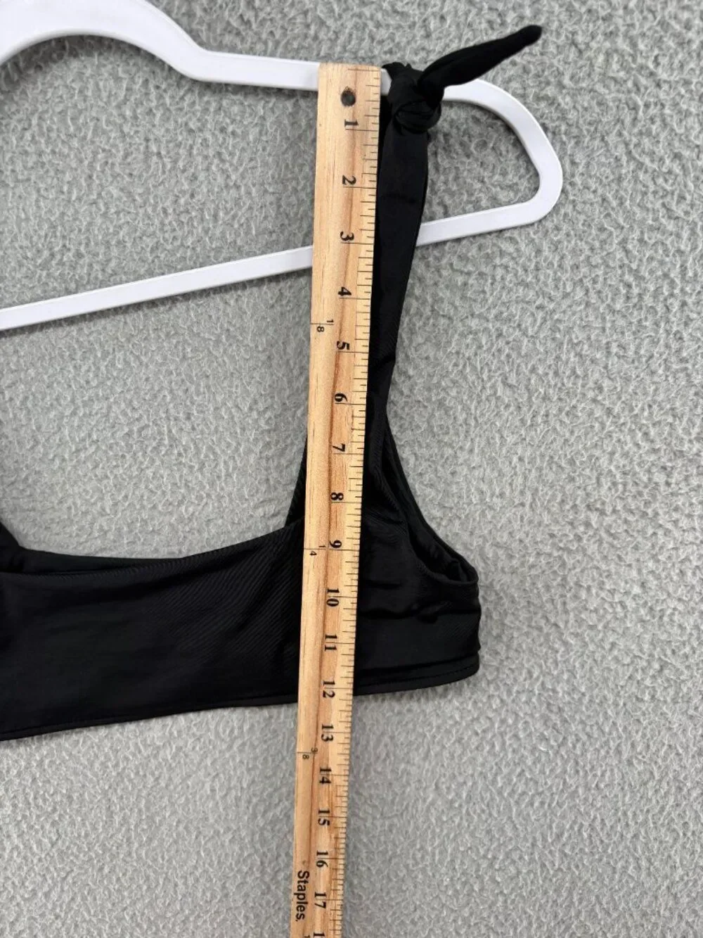 Frankies Bikinis Top Bandeau Tie Strap Bow Swim Top Black